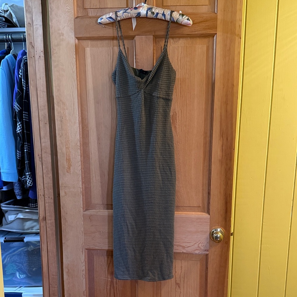 21 Saints Spaghetti Strap Checkered Midi Dress NWT